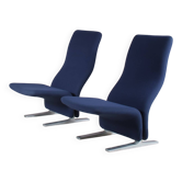 1970s Pair of “Concorde” chairs by Pierre Paulin for Artifort, Netherlands