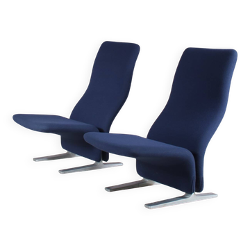 1970s Pair of “Concorde” chairs by Pierre Paulin for Artifort, Netherlands