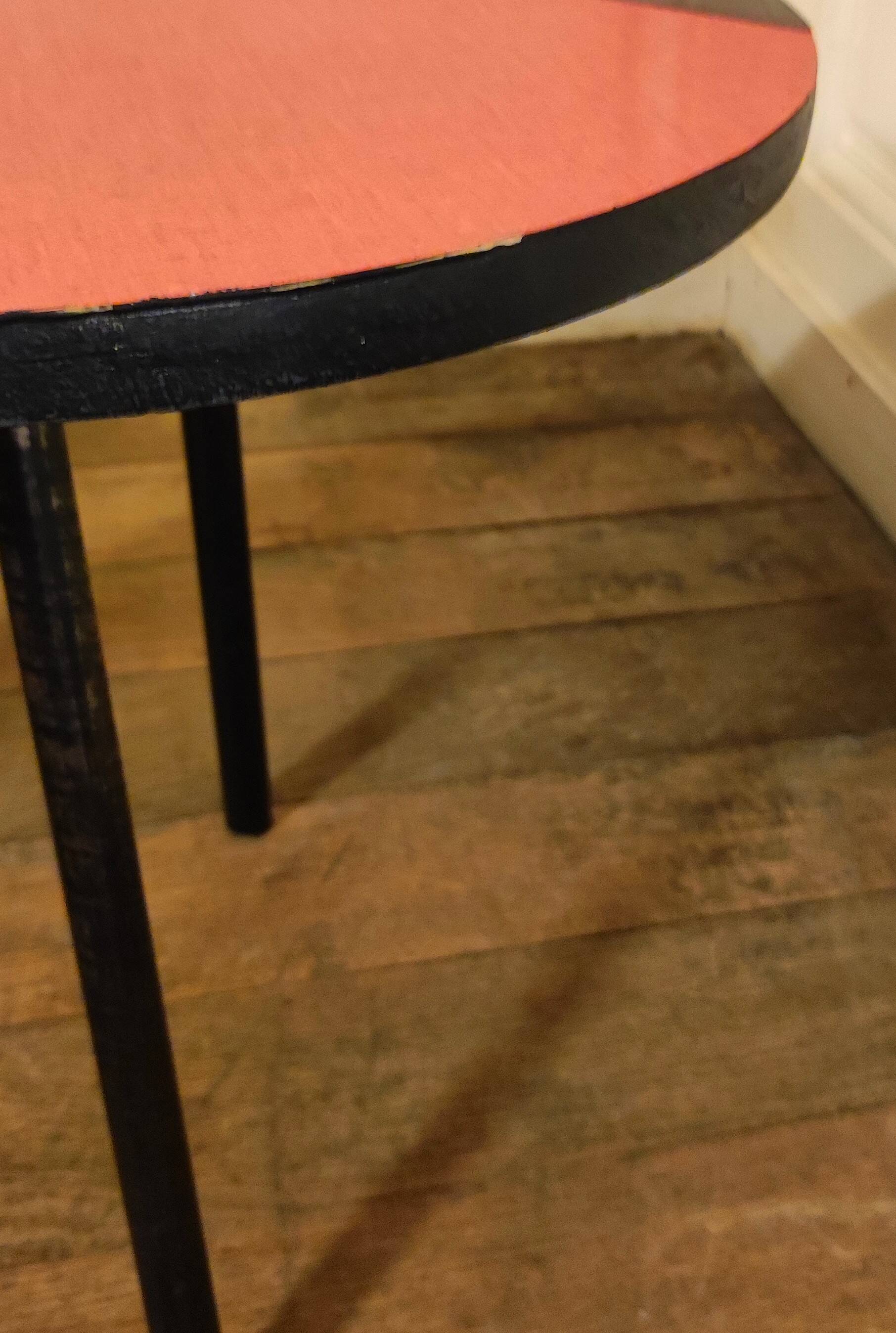 Formica tripod bean coffee table 1950
