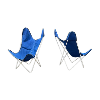 Paire de fauteuils papillon aa, 1970s