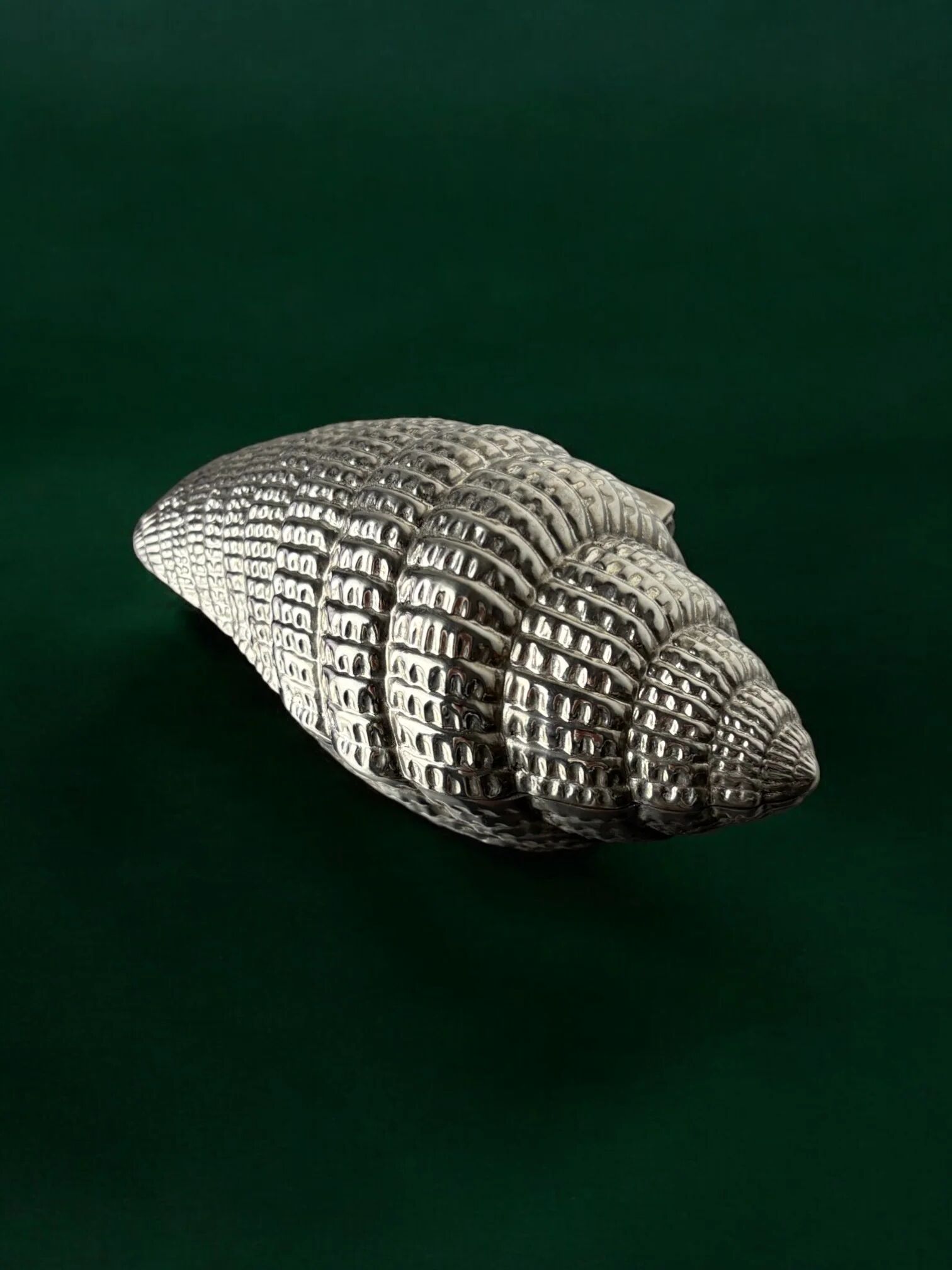 Shell jewellery box, silver plated, Italy, 1970s