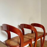 Set of 4 Baumann caned gondola chairs