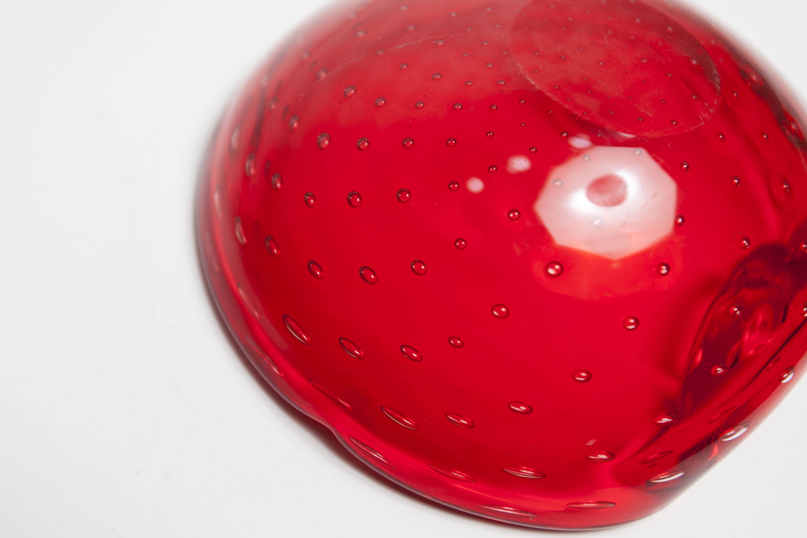 Murano Ashtray "Strawberry" Seguso Murano Italy 1970s
