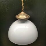 Large opaline pendant light