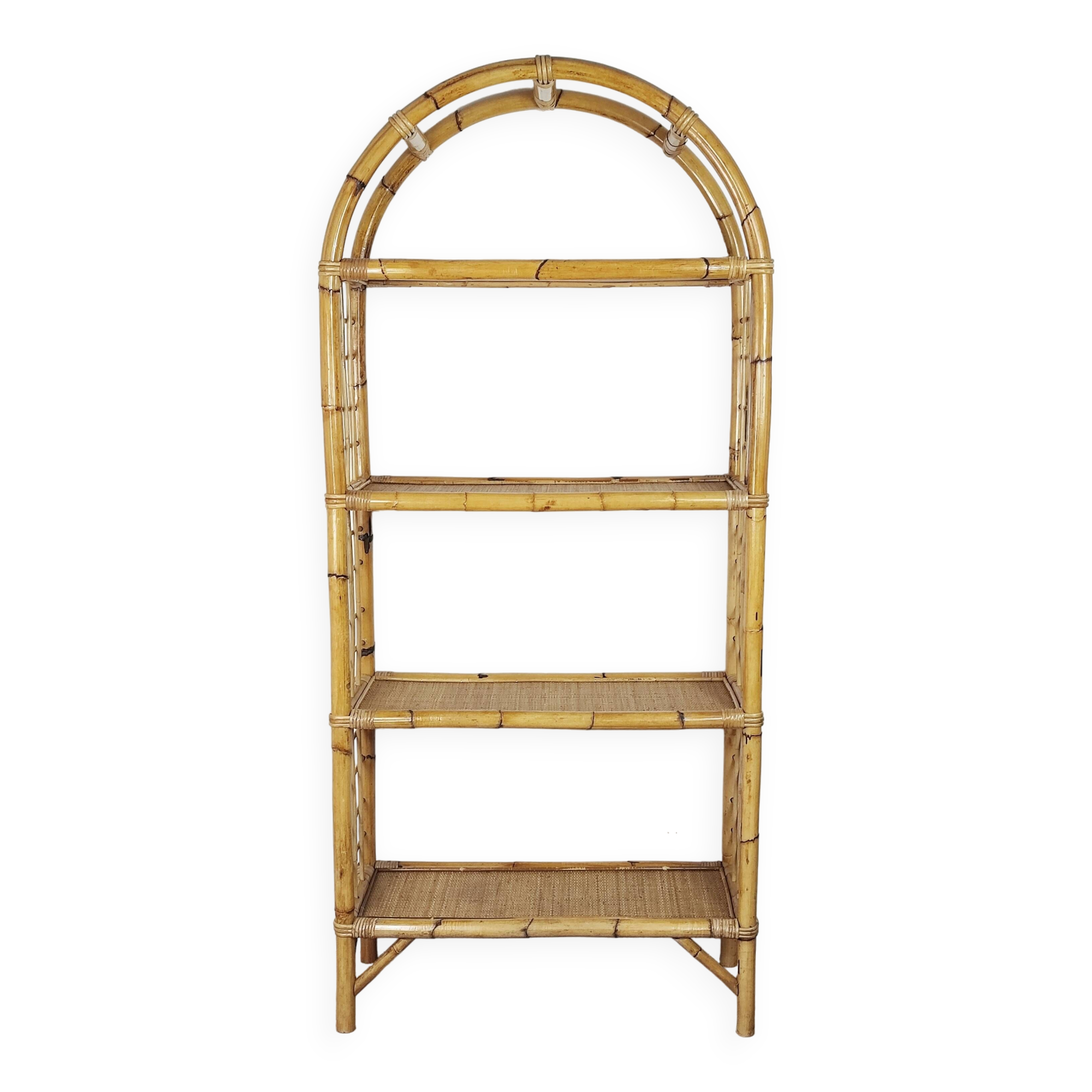 Rattan bookcase shelf