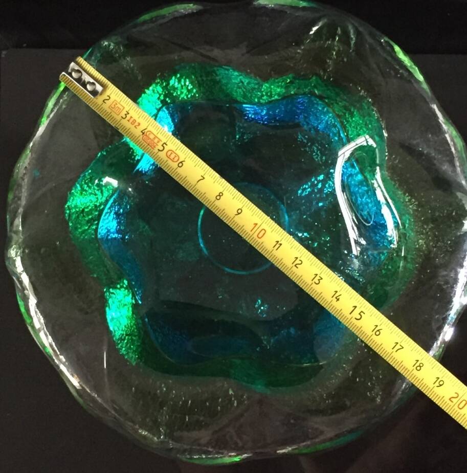 Large blue-green ashtray, Daum type