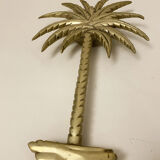 Hollywood Regency wall lamp in palm shape, in gold alloy brass type, from the 60s 70s.