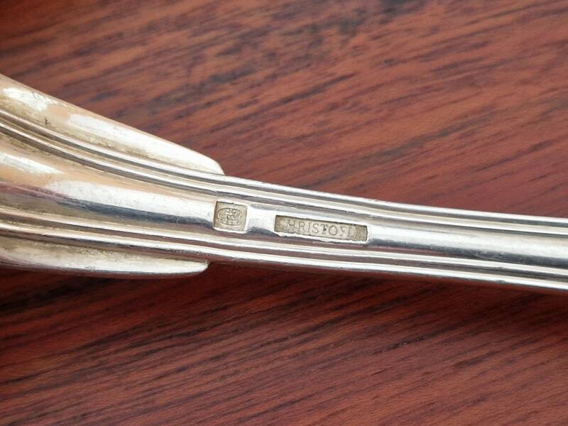 Christofle - Set of 2 table spoons, Chinon violin model, in silver-plated metal
