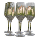 Set of 6 ARQUES crystal champagne flutes. BAVELLA model.