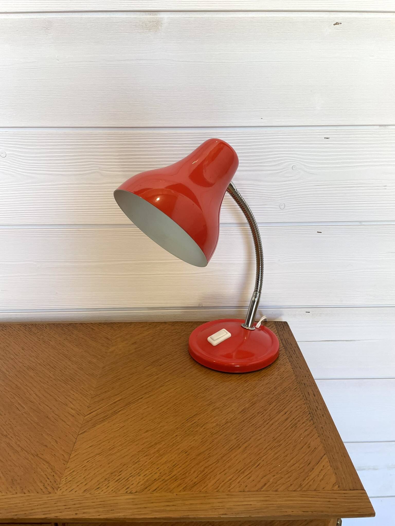 Vintage Desk Lamp Swan Neck Red - 70s Pop Art Design