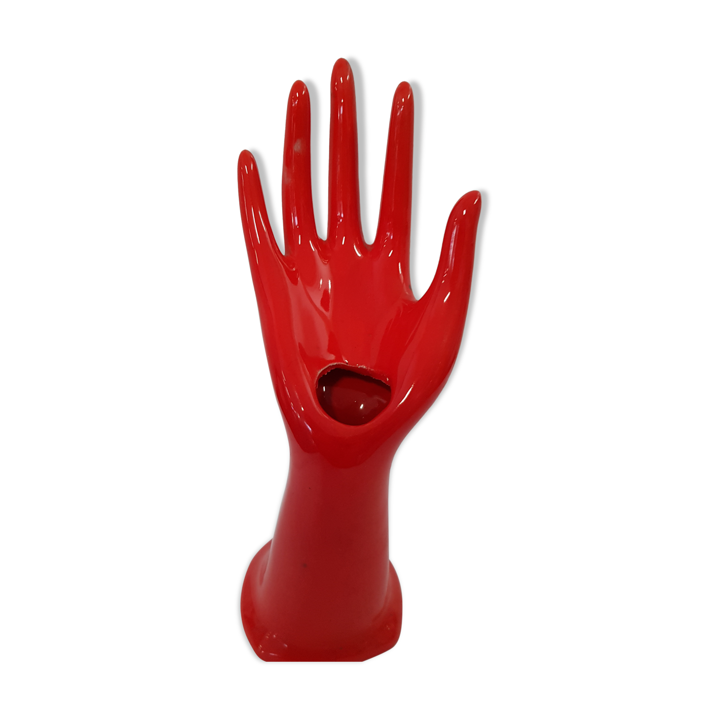 Hand baguier in red faience