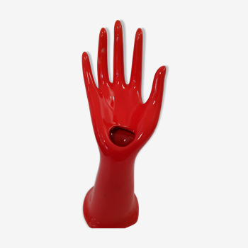 Hand baguier in red faience