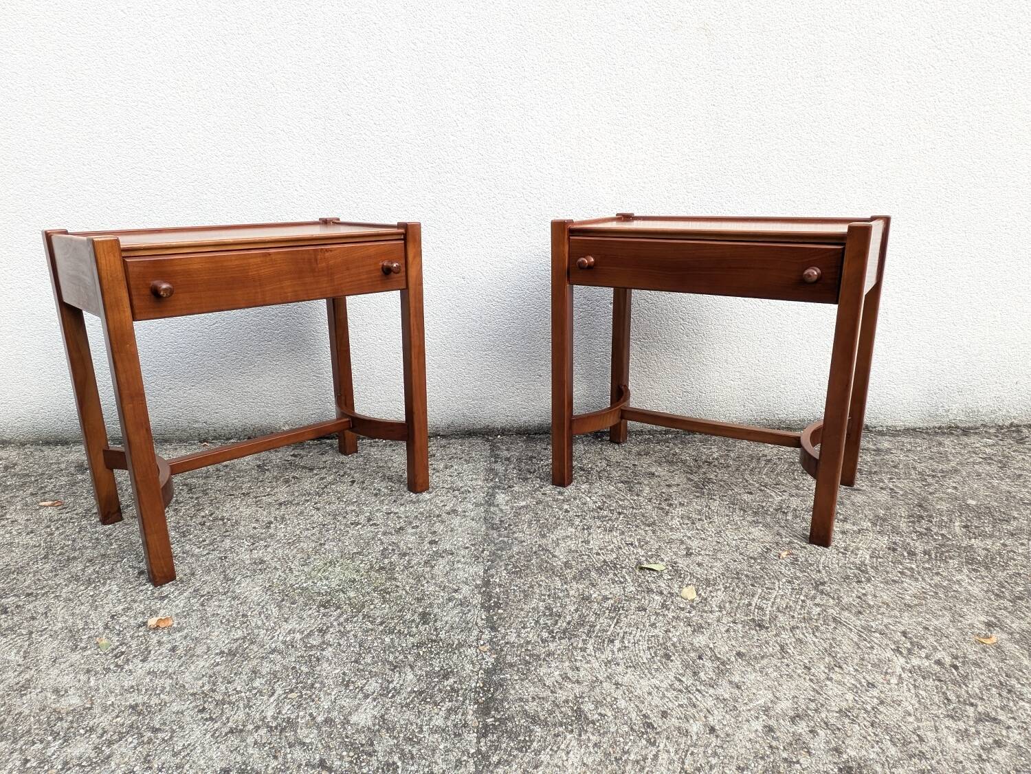 Pair of vintage Jacques Hauville bedside tables 1960 Roche Bobois