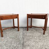 Pair of vintage Jacques Hauville bedside tables 1960 Roche Bobois