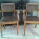 Pair Chair bridge.  Chocolate and beige velvet. Year 30