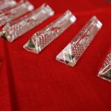 Set of 12 pyramid-shaped crystal knife holders Made in Hungary