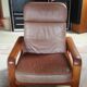 Chair Danish vintage leather and teak by Dyrlund