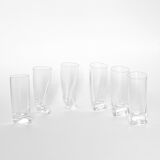 6 verres à liqueur 'Touch Glass' par Angelo Mangiarotti pour Cristalleria Colle 1991