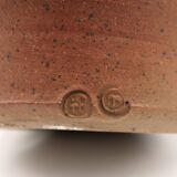 Impressive ceramic candlestick lantern, 1970s stoneware.