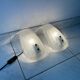 Set of two vintage Italian glass wall lamps