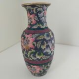 Asian vase with flowers signed and numbered