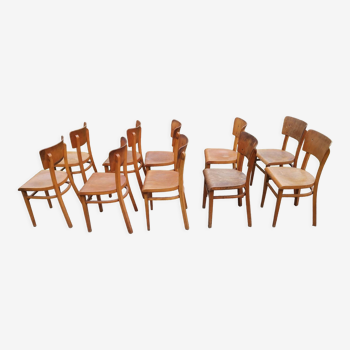 Set of 10 Thonet bistro chairs