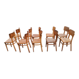 Set of 10 Thonet bistro chairs