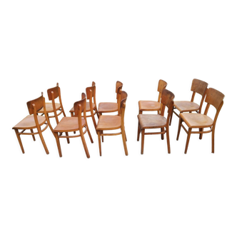 Set of 10 Thonet bistro chairs