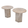 Set of 2 Italian Marble Side Tables, 1980s