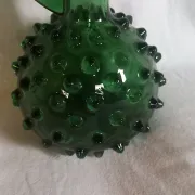 Vintage glass art vase Pichet Empoli Green with spikes – Italy, c