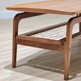Arne Hovmand-Olsen coffee table with a rattan rack
