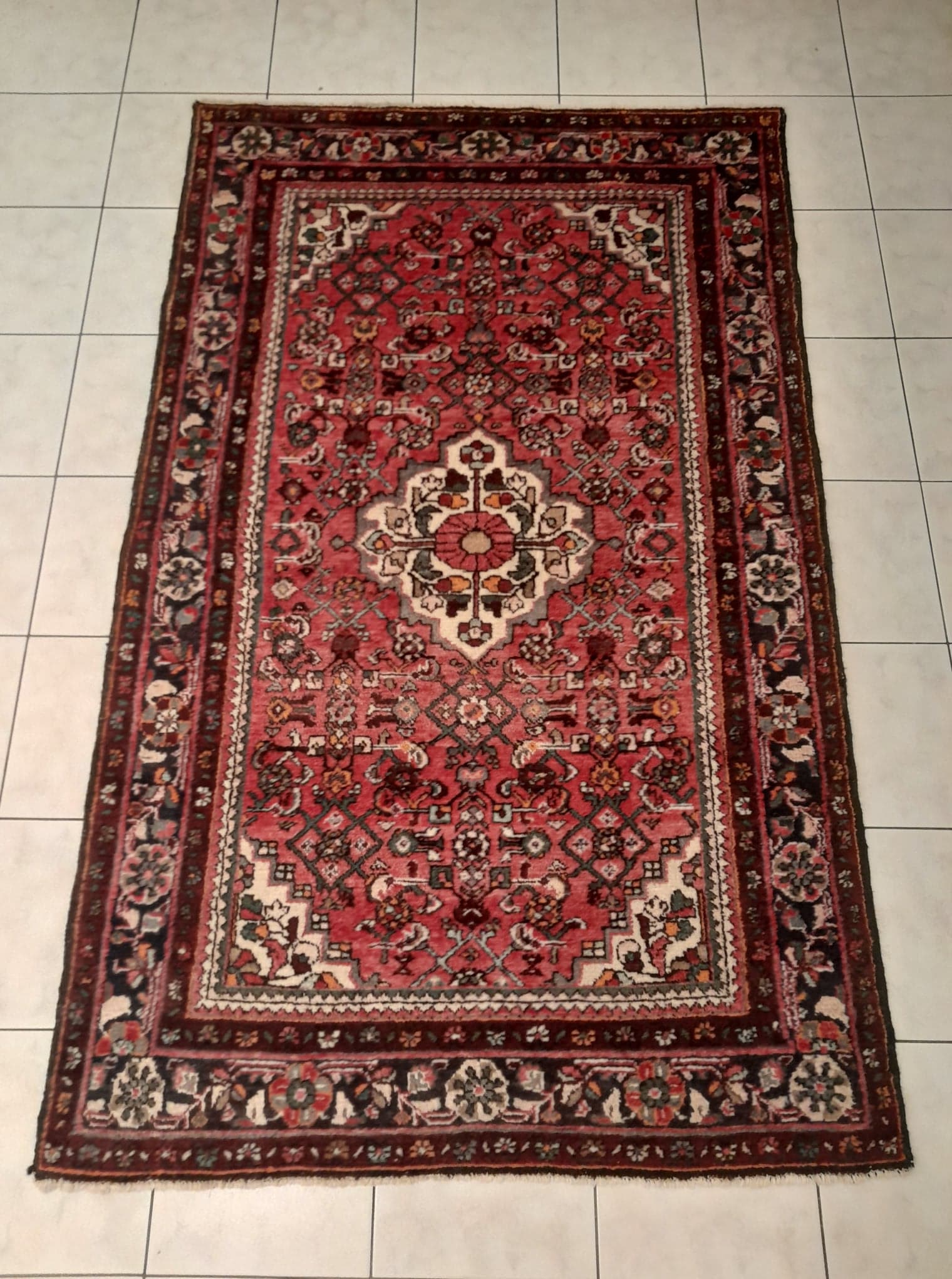 Handmade husseinabad persian carpet 218x134cm