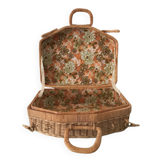 Mallette en osier vintage