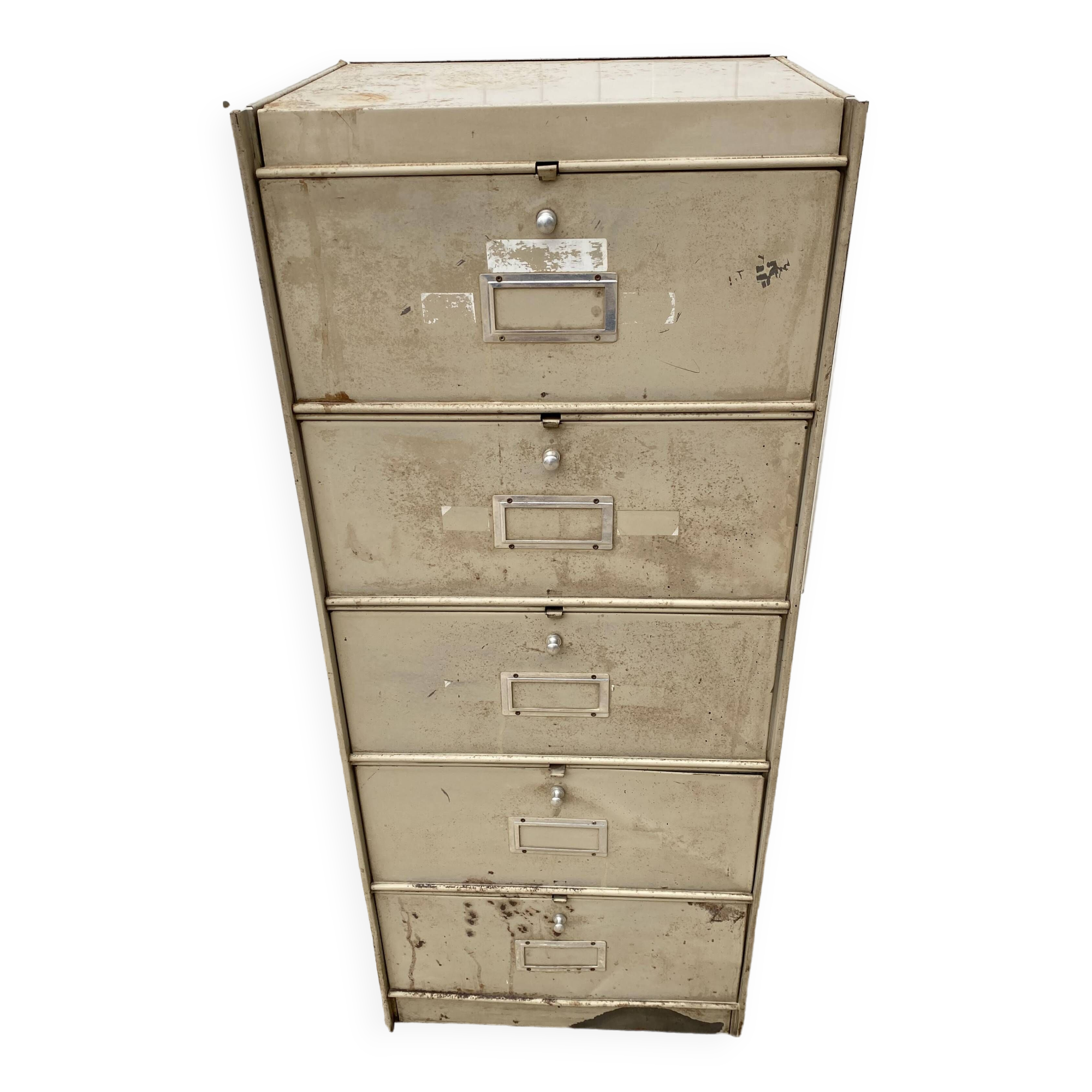 Meuble à 5 clapets casier industriel métal Ronéo 1950