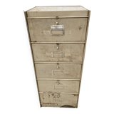 Ronéo 1950 industrial metal locker cabinet with 5 flaps