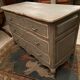 Chest of drawers 3 drawers in patinated wood gray Louis XV style