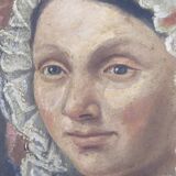 Antique 19th Century Portrait of a Woman French Flemish School Oil Painting