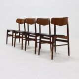 Set of 4 danish design teak and plywood dining chairs 1960s