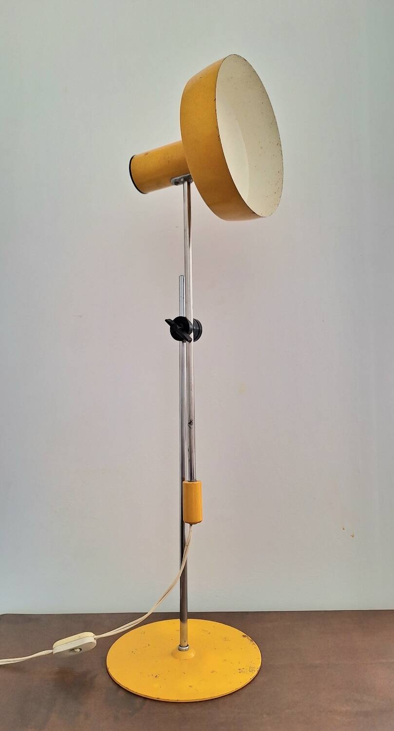 Vintage yellow adjustable desk lamp, industrial lighting fixture