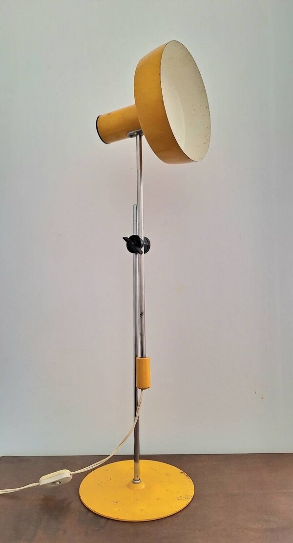 Lampe vintage de bureau réglable jaune, luminaire industriel