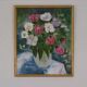 Original Oil on Canvas – “Large Bouquet” by JJ – Signed, Framed 65 × 77 cm