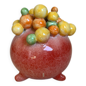 Petit vase boules billes multicolores tripode