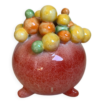 Petit vase boules billes multicolores tripode