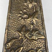 Embossed metal vase by alfred daguet, 1900 art nouveau period