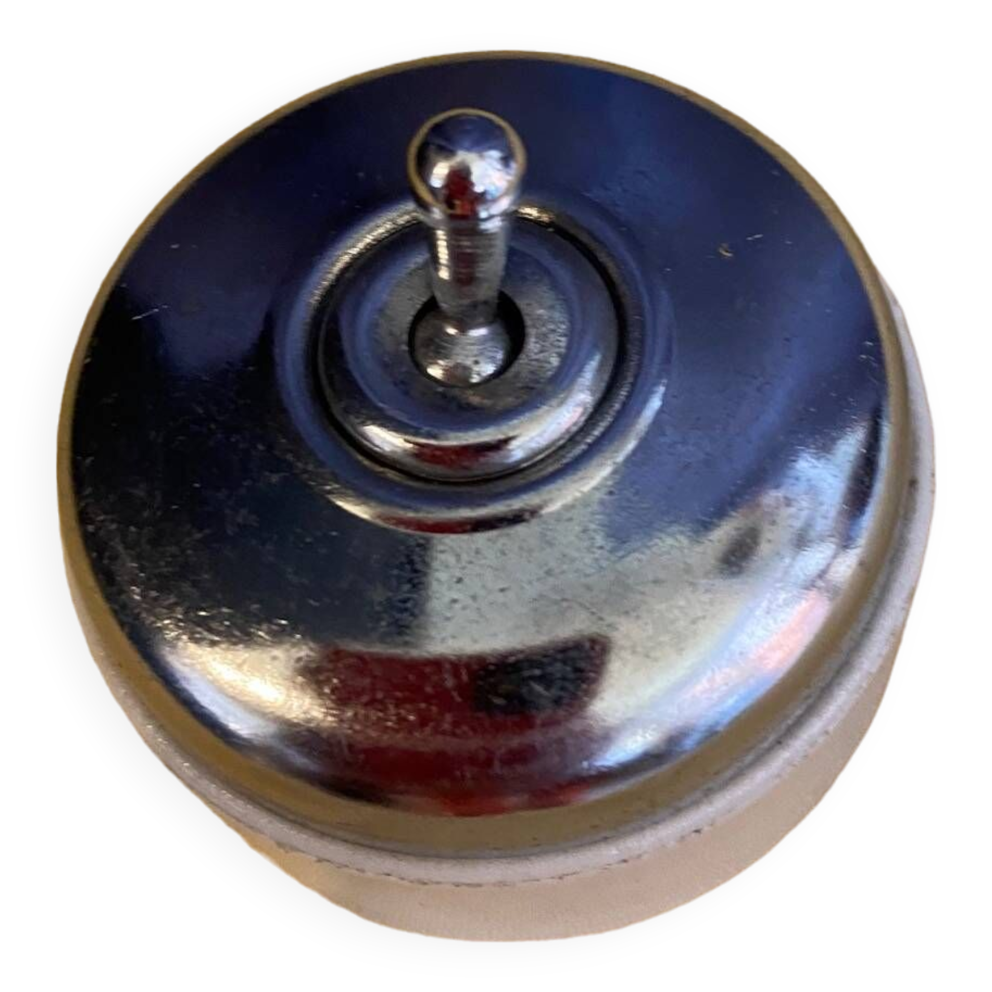 Ancien interrupteur en porcelaine et chrome marque legrand