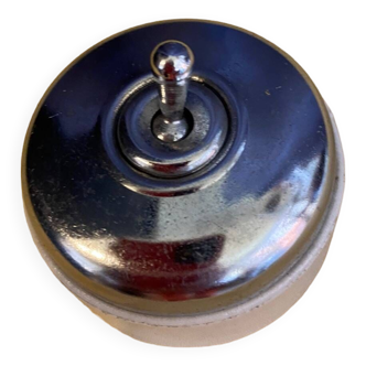 Old legrand brand porcelain and chrome switch