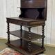 Henry II late 19th century oak serving trolley - top opens into a dresser