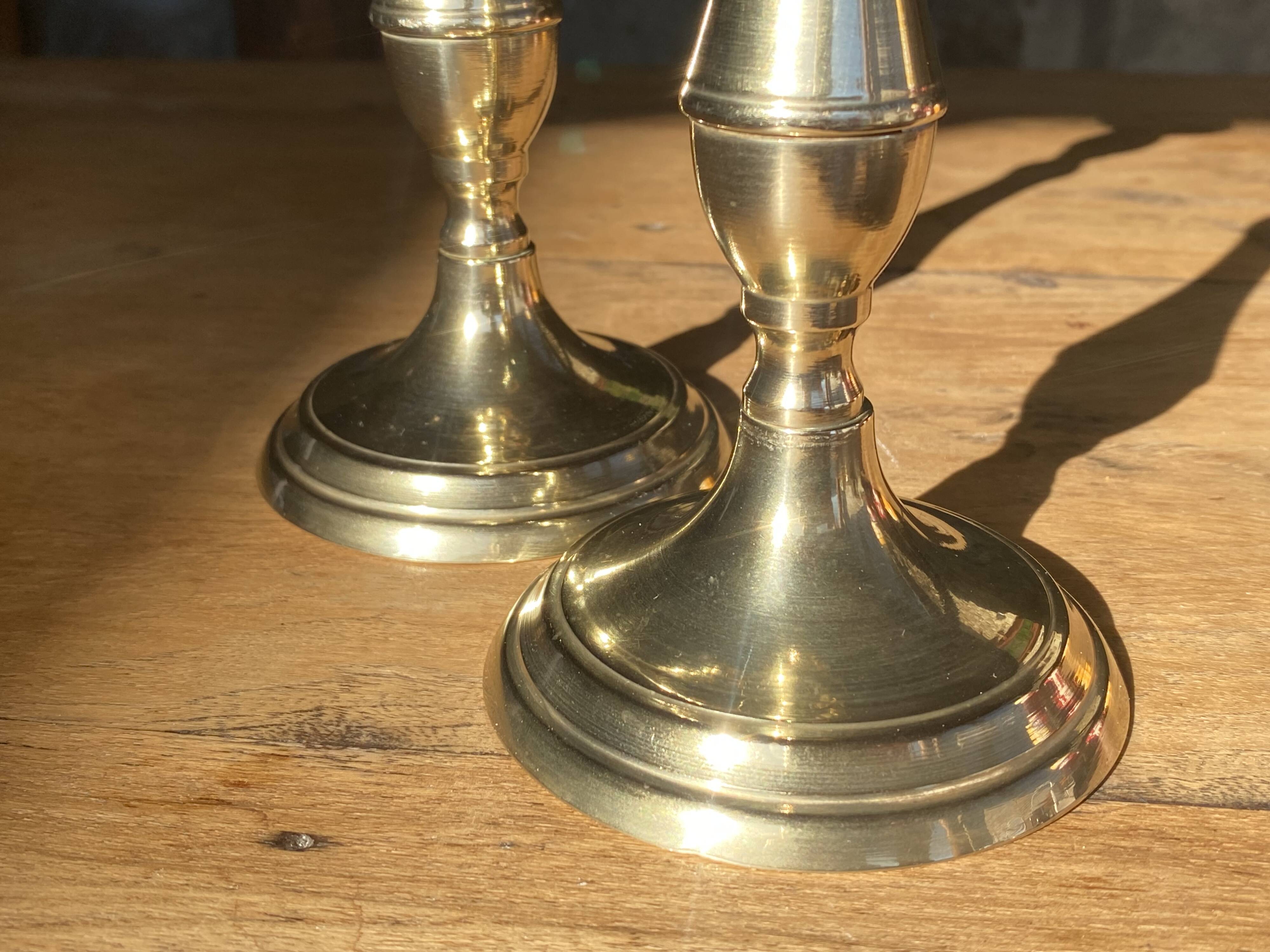Pair of brass candlesticks