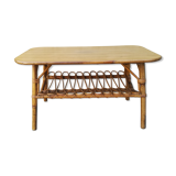 Rattan and bamboo coffee table