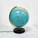 Globe de terre en verre illuminé vintage, allemagne des années 1970
